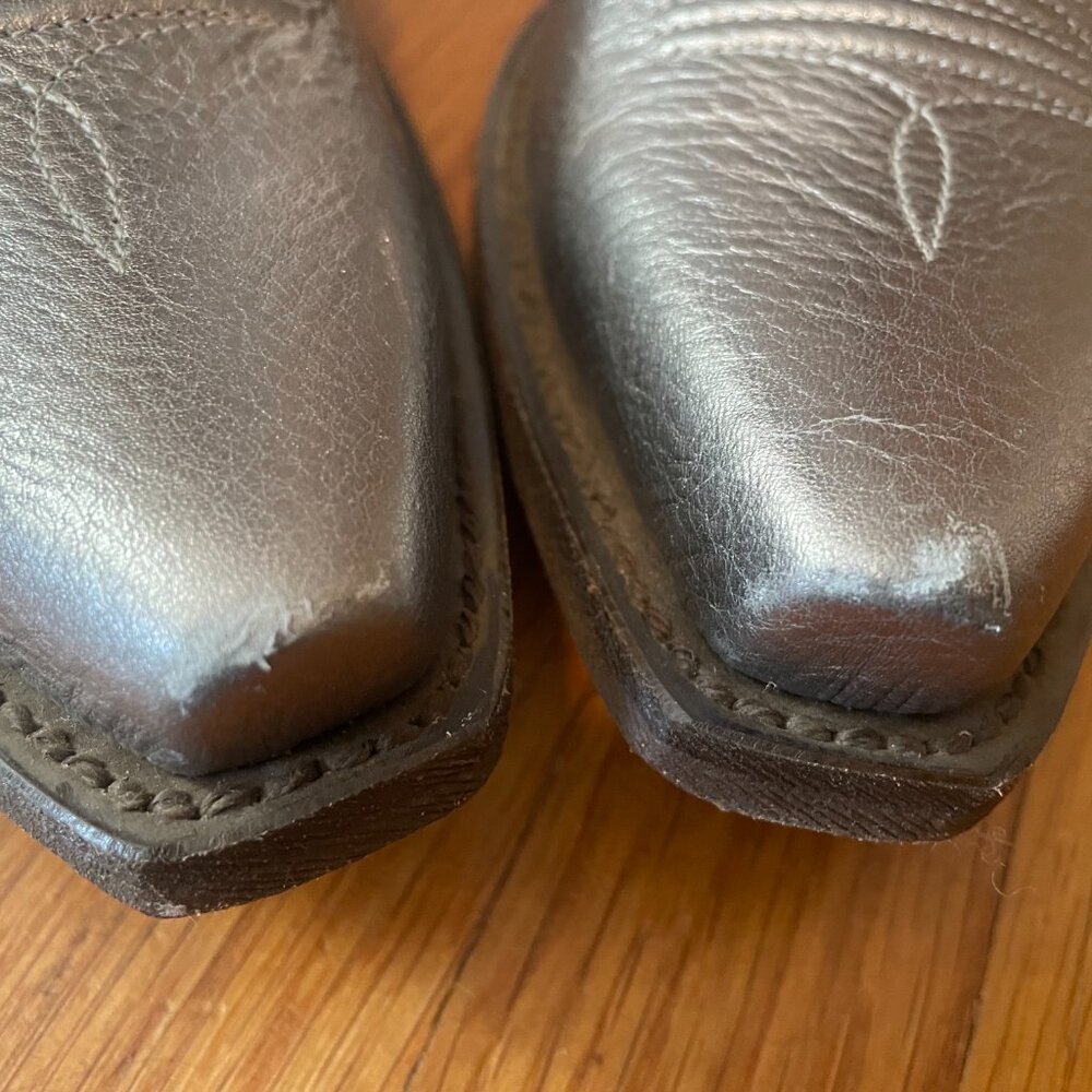 Silver Ariat Tailgate Snip Toe Cowboy Western Boots Size 8.5B (fits like 9) - Picture 7 of 9